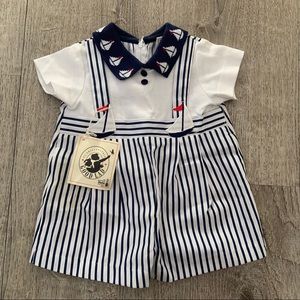 NWT Baby Nautical Sailor Striped Outfit